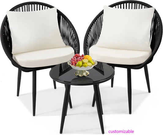3 Piece Bistro Set, Cushions
