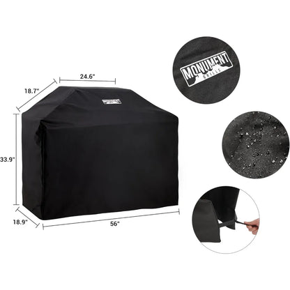 Stainless Steel 4 Burner Propane Gas Grill w/Side Burner 62,000 BTU