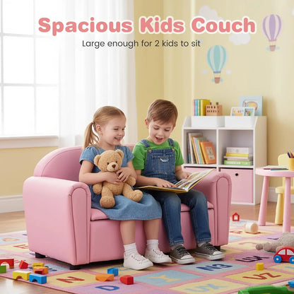 Kids Couch 2-in-1 PU Leather Sofa with Storage
