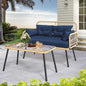 7 Pieces Patio Furniture Set, Sectional Sofa Couch with Table and Cushions for Porch