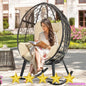 Outdoor Rocking Egg Chair with Cushioned Comfort, 250lb Capacity, Anti-Slip