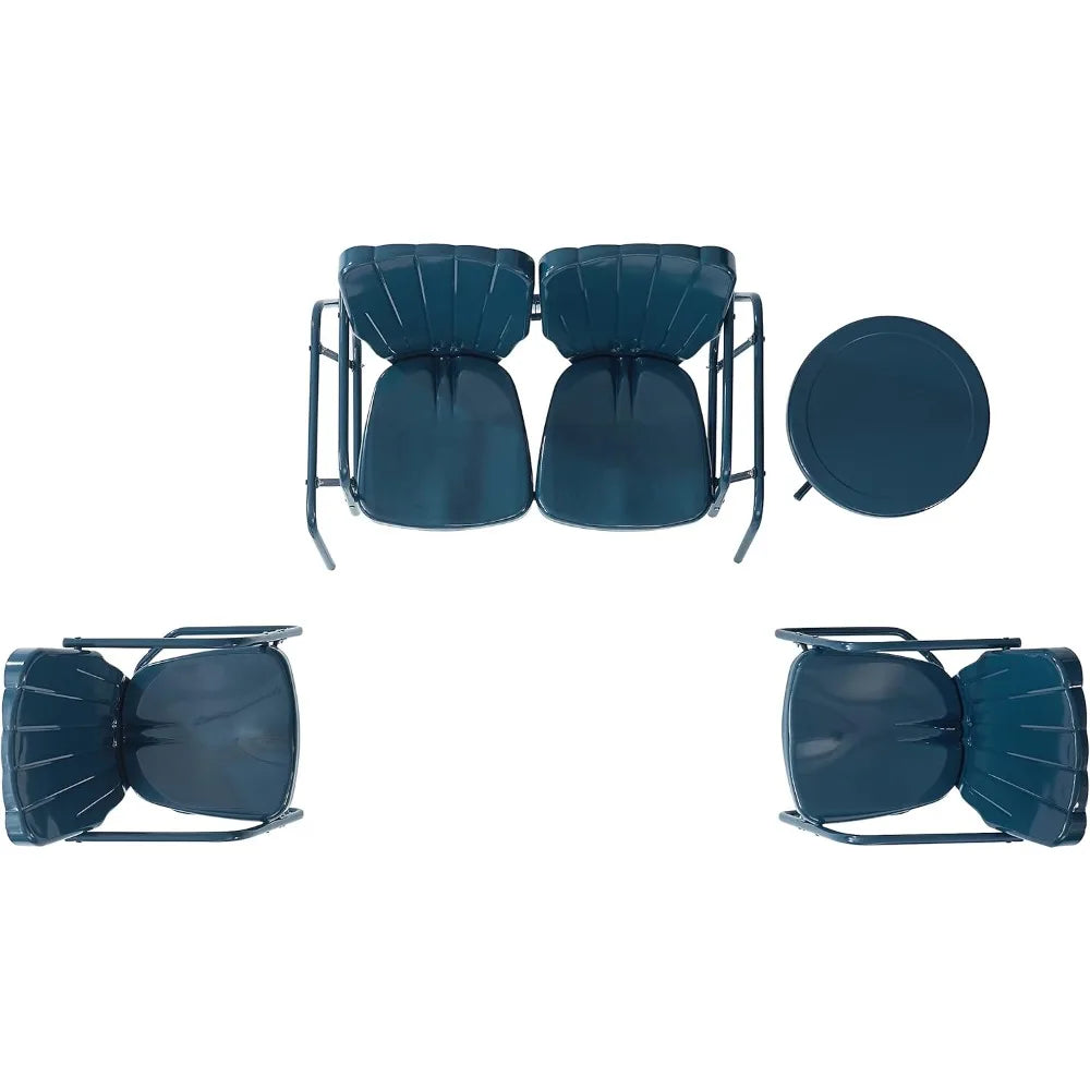 4-piece retro metal outdoor patio furniture set