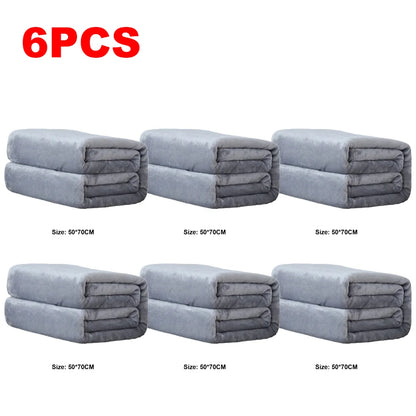 1-10PCS Flannel Fleece Blanket Winter Cozy Soft Blankets