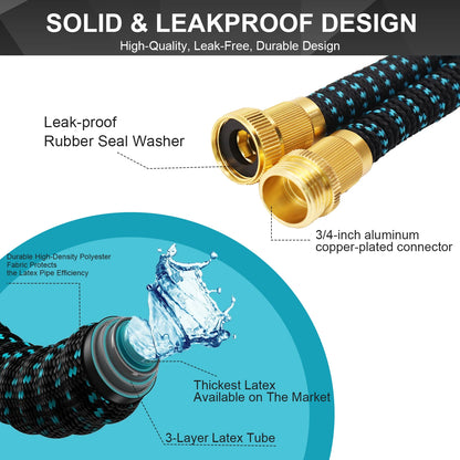 Expandable Garden Hose 3/4 in. x 50 ft. with 7 Function Spray Nozzle