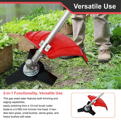 4-Stroke Gas Weed Eater 31cc 15lb 13 in Straight Shaft Trimmer