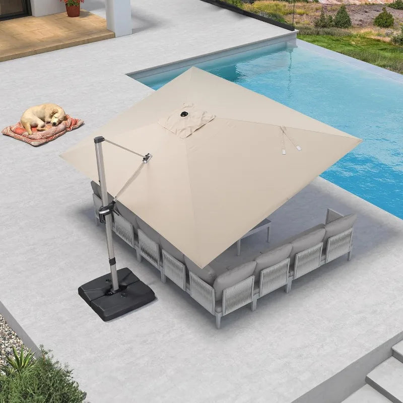 Weighted Base Water & Sand Filled, Patio Umbrella Base Stand, 40.6'' X 39.4'