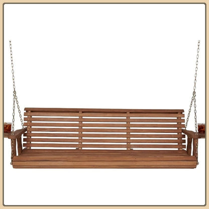 6FT Porch Swing, 700LB Capacity, Cup Holders, Treated Pine, USA Made