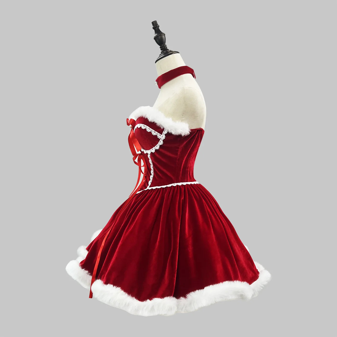 S -5XL  Red Sexy Tube Christmas Lolita Dress
