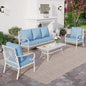 4 Piece Metal Outdoor Patio Furniture Set