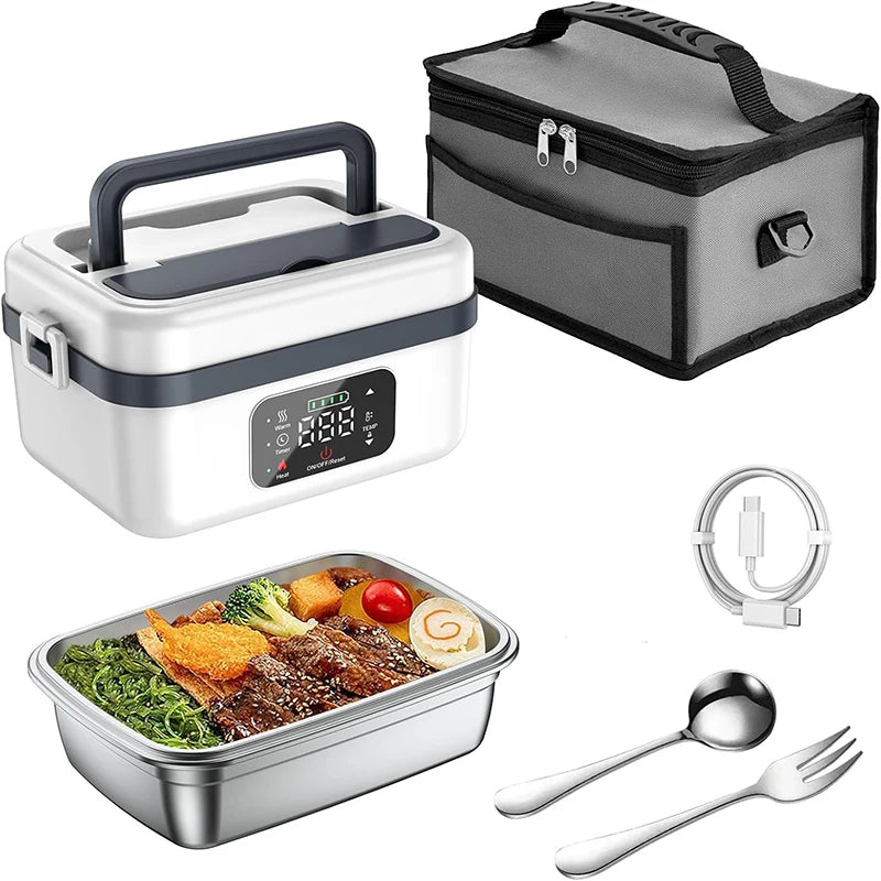 Rechargeable Timer Automatic Heating Lunch Box