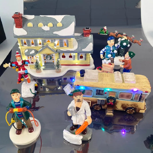 Christmas Ornaments Old Man, Car, House