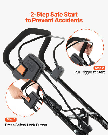 Electric Snow Blower 20" Wide 15A Corded Snow Thrower w/ 180° Chute 25FT Throwing Distance