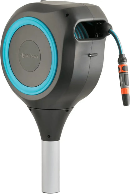 66' x 1/2" Automatic Retractable Garden Hose Reel on Metal Spike