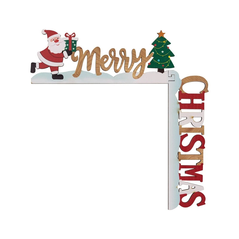 1PC DIY Wooden Door Frame Ornament Christmas Door Corner Frame ps