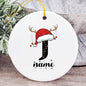 Baby's Christmas Ornament Personalized Initial with Name