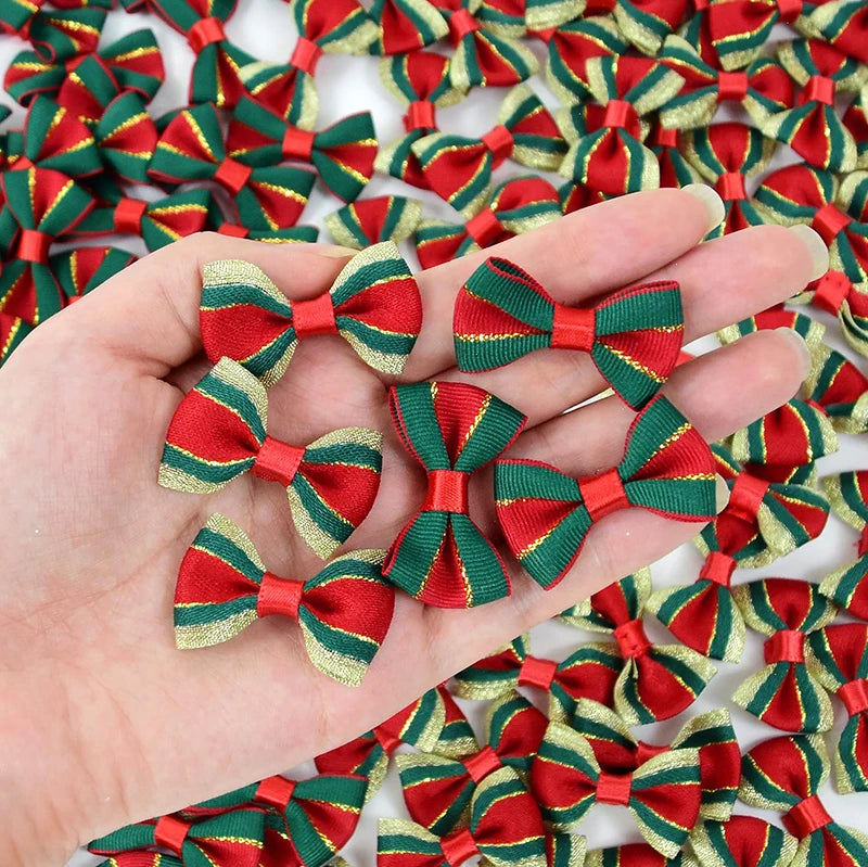 30pc Christmas Satin Ribbon Bows Handmade