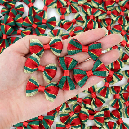 30pc Christmas Satin Ribbon Bows Handmade