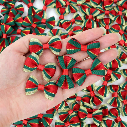 30pc Christmas Satin Ribbon Bows Handmade