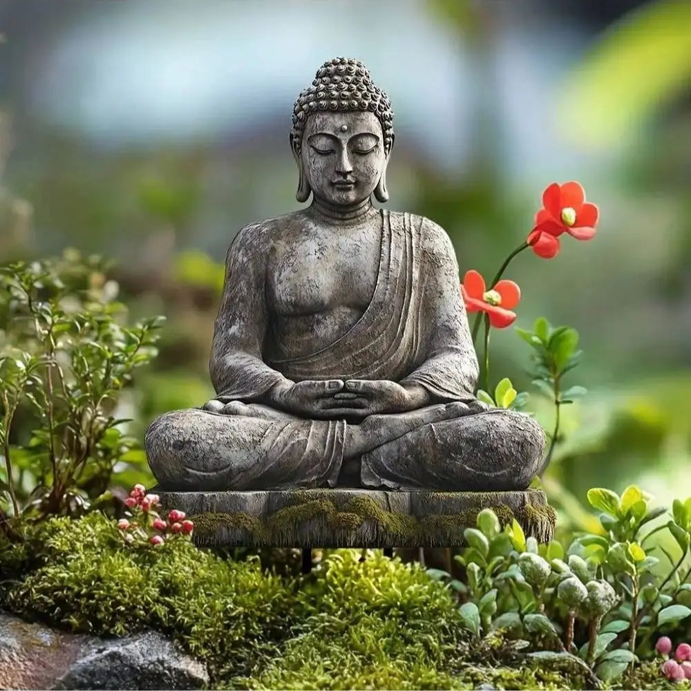 1 piece of flat acrylic antique Buddha garden stake decoration