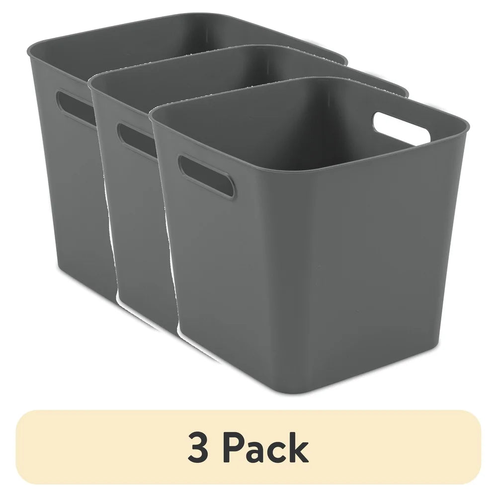 3 Pack Plastic Cube Storage Bins