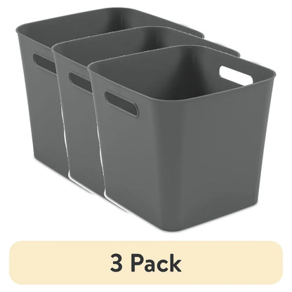 3 Pack Plastic Cube Storage Bins