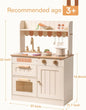 Play Kitchen Wooden Kids Kitchen Playset