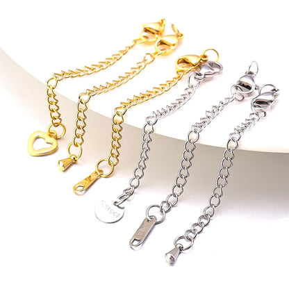 10pcs Stainless Steel Extension Chains Lobster Clasps Connectors