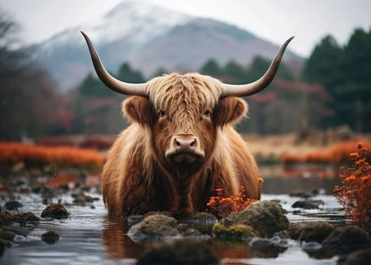 Scottish Highlanders  Art poster  Scottish Cow Canvas
