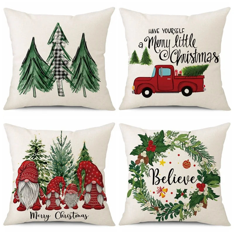 45cm Merry Christmas Cushion Cover Pillowcase