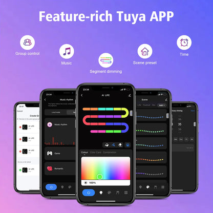 Tuya Smart WIFI/Bluetooth Colorful Curtain LED String Light