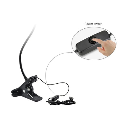 LED Table Lamp  With  360° Holder Clip Flexible Angle Adjustable 5V USB Powered