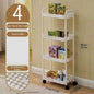 1pc 3/4-Tier Rolling Storage Cart, Plastic