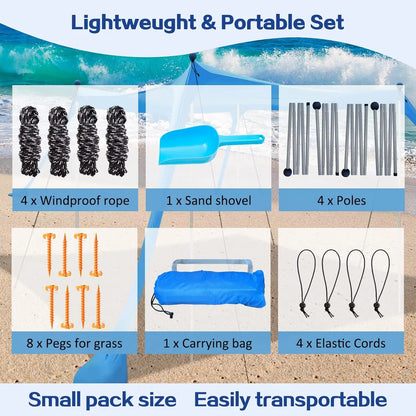 Beach Canopy Beach Tent 11x11 FT Easy to Setup