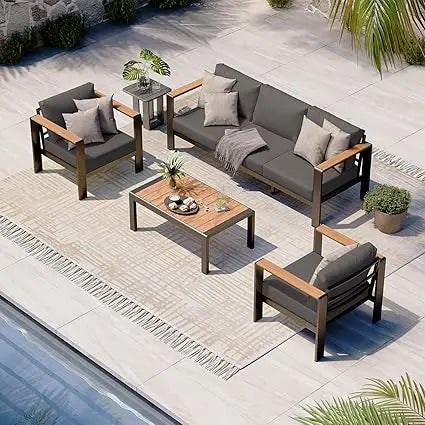 4 Piece Patio Furniture Set with Coffee Table