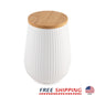 Ceramic Kitchen Canister with Bamboo Lid Airtight Seal