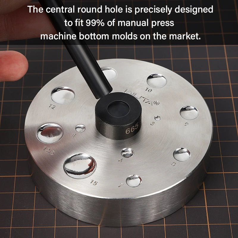 1PC Stainless Steel Rivet Snap Button Setter Base Grommet