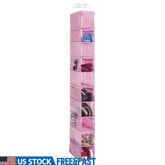 10-Shelf Hanging Shoe Organizer H with Metal Hooks