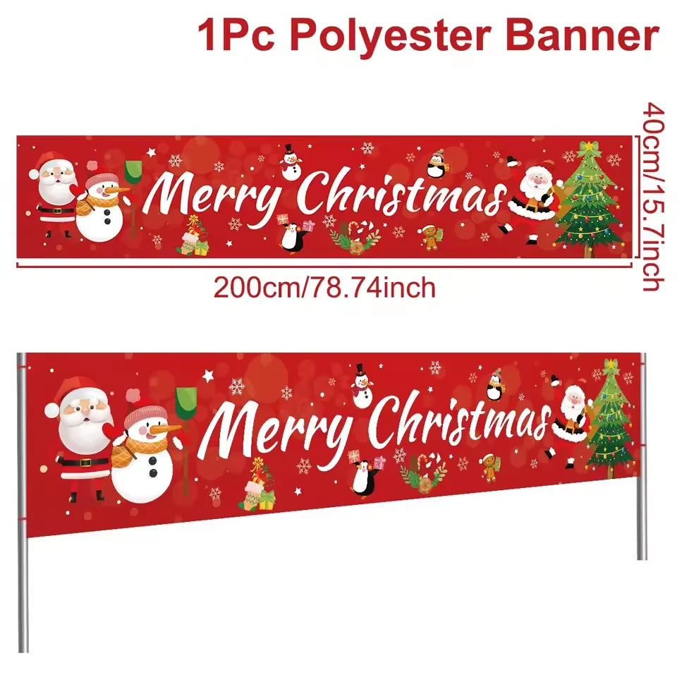 Christmas Outdoor Banner Merry Christmas Decorations