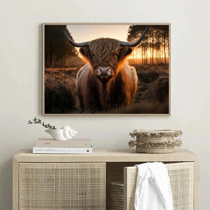 Scottish Highlanders  Art poster  Scottish Cow Canvas