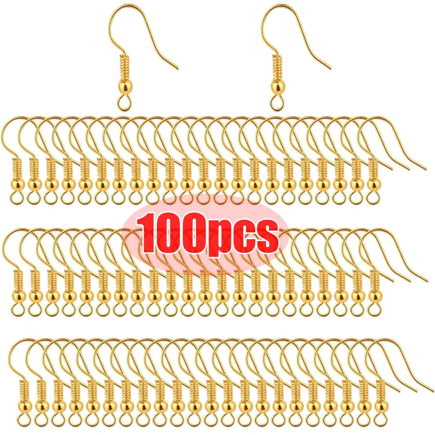 100/200pcs DIY Earring Findings Earrings Clasps Hooks Stainless Steel Hypoallergenic