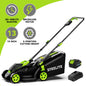 13" Electric Lawn Mower, 2-in-1 Lightweight Cordless Lawn Mower  with 21V 4.0Ah Battery and Charger