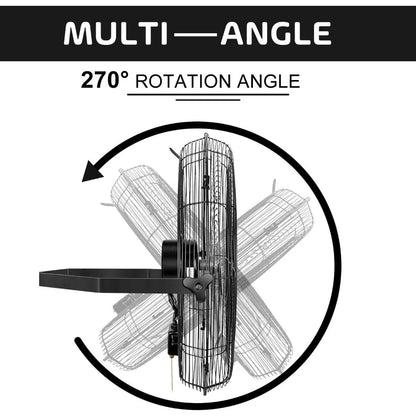 2025new-24 Inch Industrial Wall-Mounted 3-Speed Metal Fan
