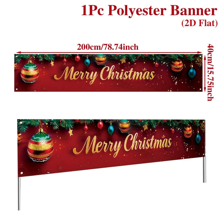 Christmas Outdoor Banner Merry Christmas Decorations