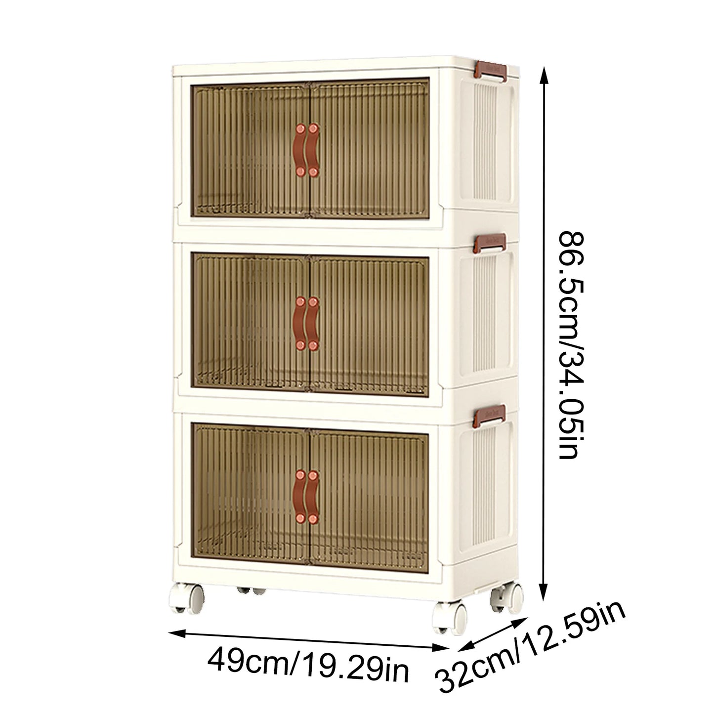 Stackable Foldable Storage Cabinet on wheels