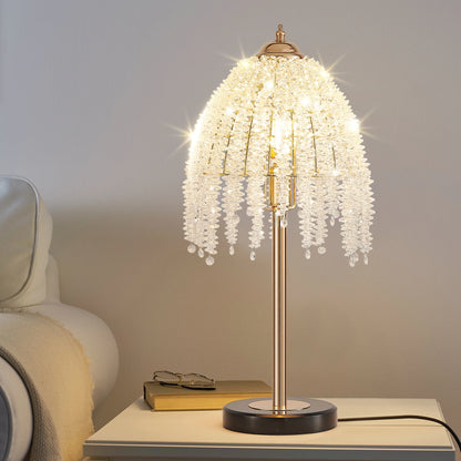 Elegant Crystal Table Lamp Vintage Waterfall Design
