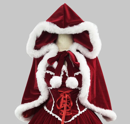 S -5XL  Red Sexy Tube Christmas Lolita Dress