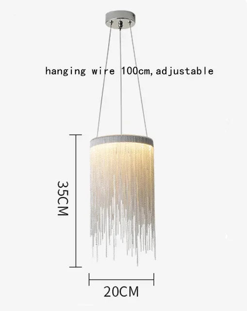 Led Ceiling Chandelier Gold Chains with Remote