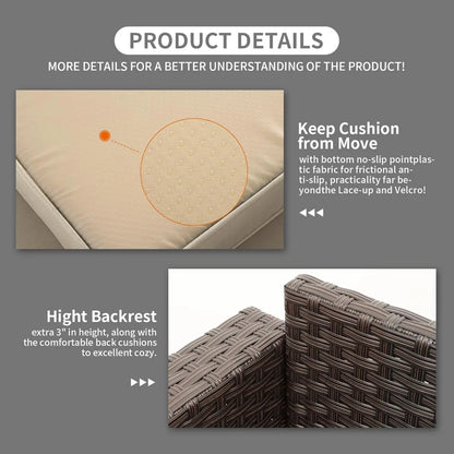 Patio Furniture 3-seat Sofa Wicker Outdoor Furniture