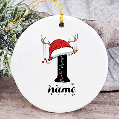 Baby's Christmas Ornament Personalized Initial with Name