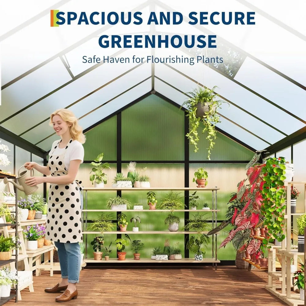 6x10FT Walk-in Polycarbonate Greenhouse Kit
